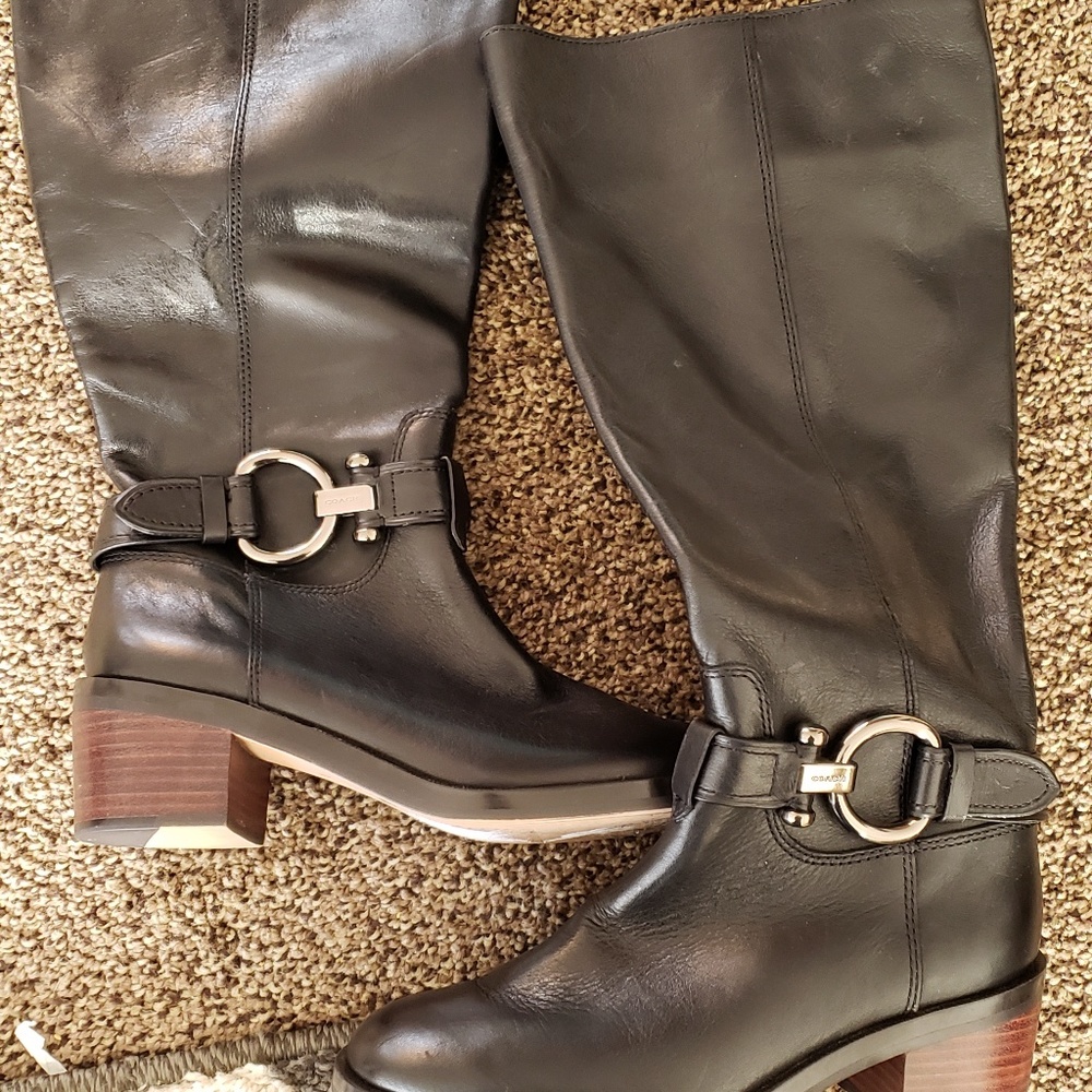 Coach leather riding boots